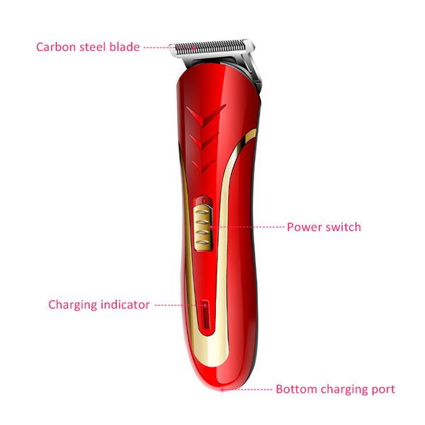 

kemei rechargeable electric hair clipper carbon steel blade strong power hair detachable cutter head trimming cordless machine