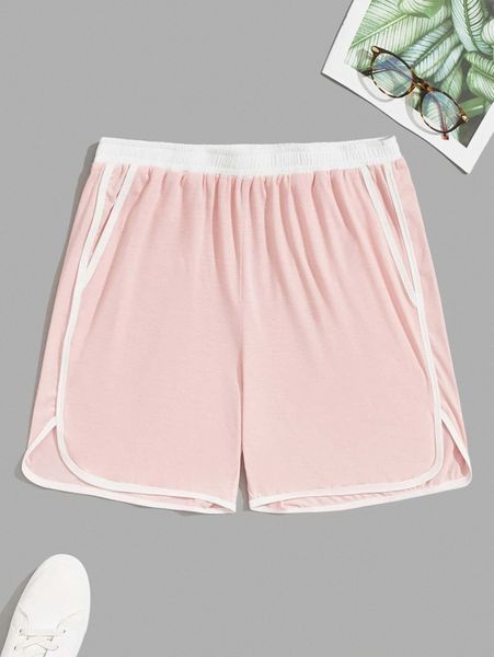 

men contrast binding lounge shorts z2zb#, Black;brown