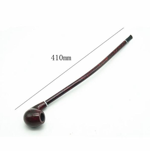 Pipa elegante lunga e sottile pipa da fumo finemente intagliata resina rossa legno lunghezza 410mm accessori per fumo EEB6016