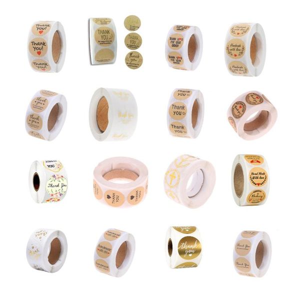 

gift wrap 500pcs vintage kraft paper stickers scrapbook stationery label handmade with love thank you for the