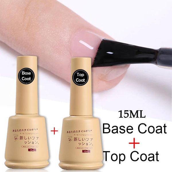

nail gel 15ml semi-permanent polish no wipe base coat uv varnish primer long lasting soak off led top, Red;pink