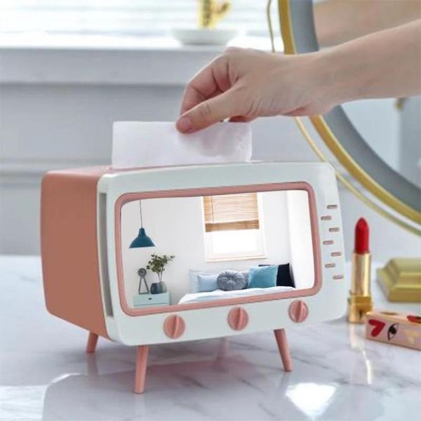 

tissue boxes & napkins tv box deskpaper holder dispenser storage napkin case organizer with mobile phone household drawer