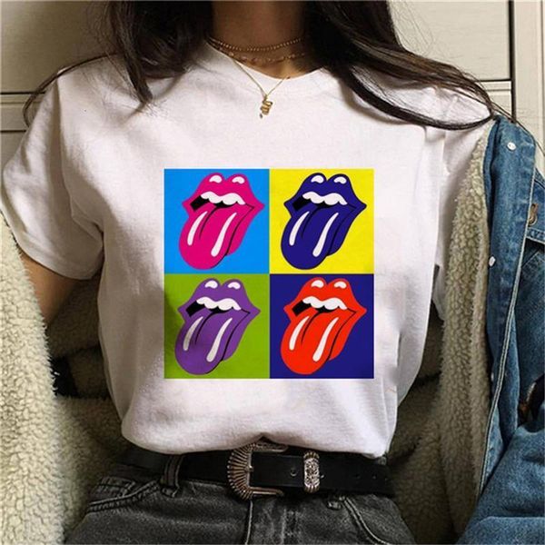 

harajuku red lips graphic t shirt women cartoon grunge t-shirt summer fashion tshirt ullzang tee femme, White