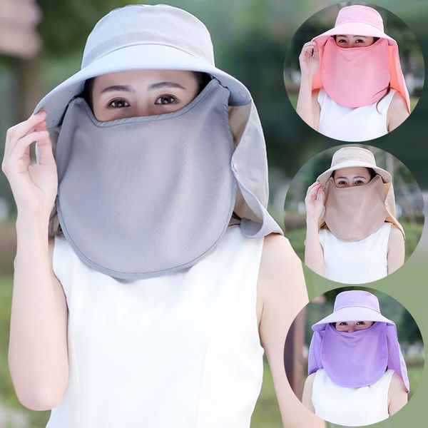 

sun hat for women 2021 summer foldable wide brim sun hat with face neck protection outdoor travel camping walk full protect cap, Blue;gray