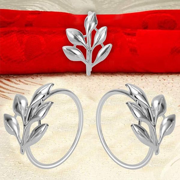 

napkin rings 8pcs leaf metal silver holder table for dinning parties everyday