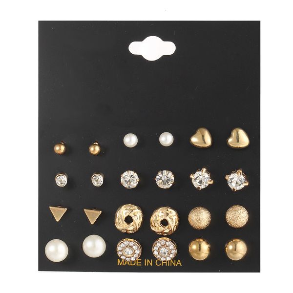 

charms earrings ej184521 hanzhishang earring set with 12 pairs of, Golden