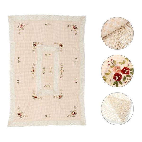 

disposable table covers 1pc grid cloth art embroidered garden tea decoration