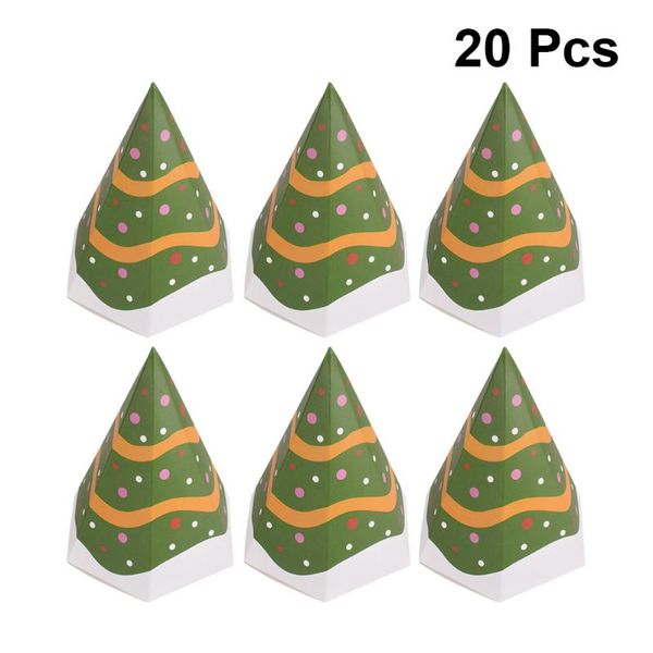 

20pcs christmas eve packaging gift box candy box candy container christmas party supplies (green)