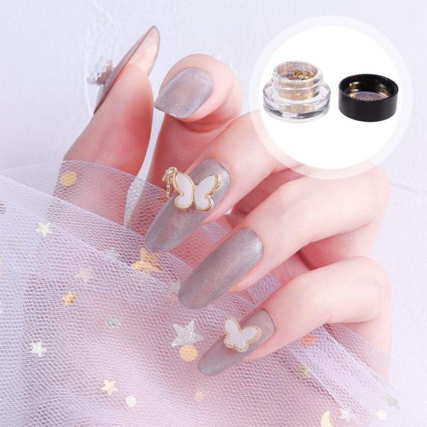 

nail glitter 1 box shiny sequins silver sparkly powder manicure nails art decor, Silver;gold