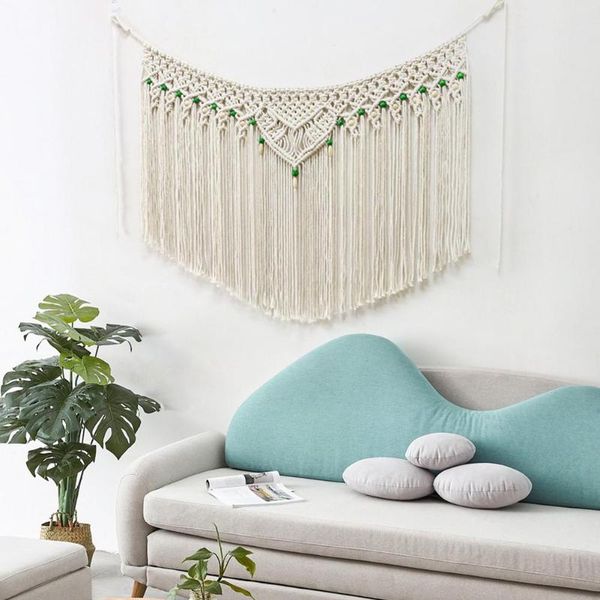 

tapestries 100x65cm large macrame wall hanging tapestry bohemian style crafts hand woven pendant home room decoration