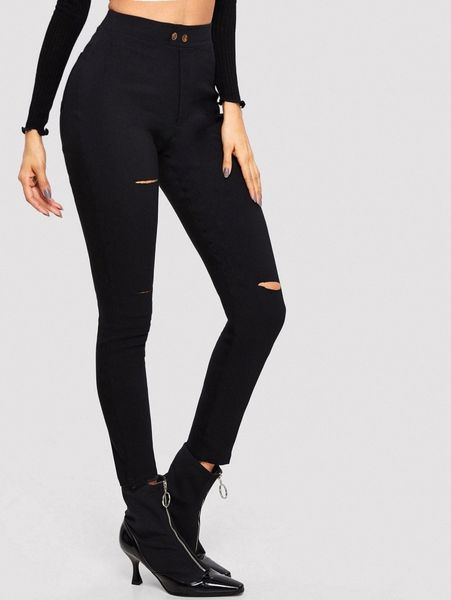 

high waist high stretch jeggings x1fm#, Blue