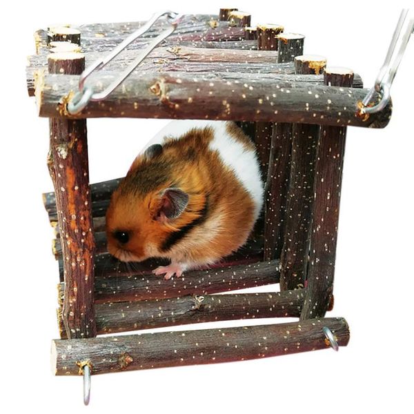 

small animal supplies 1 piece natural wooden hamster hammock creative pet guinea pig squirrel gerbil cage hanging bed accessories