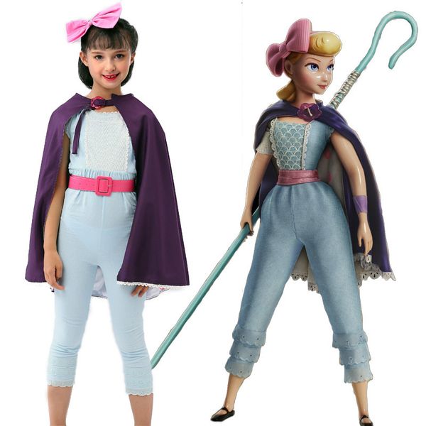 

cartoon clothing shepherdess bo peepcos children's one-piece performance role play, Blue
