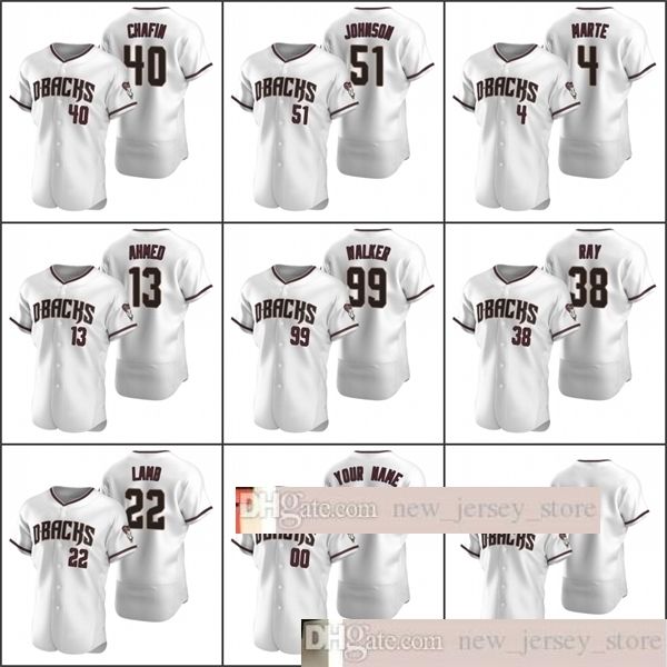 

2020 baseball men andrew chafin taijuan walker archie bradley randy johnson marte ray custom women youth kids white home jerseys, Blue;black