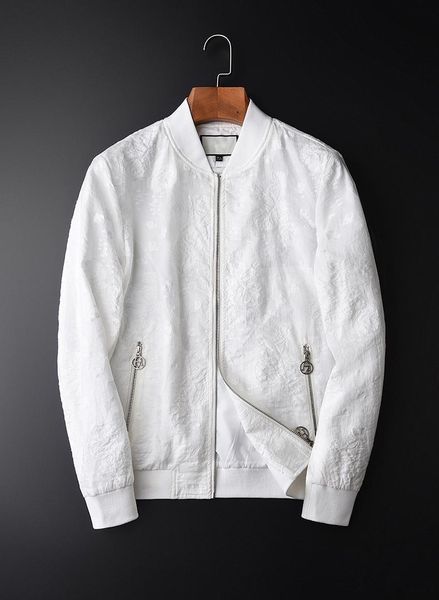 

men's jackets white male jacket luxury two pocket stand collar mens and coats fashion thin yarn dyed slim fit man m-4xl, Black;brown