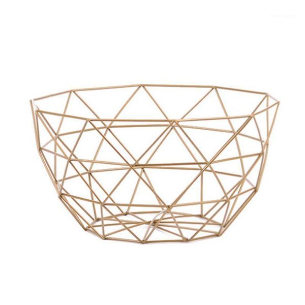 

storage baskets nordic gold metal art candy fruit basket for living room deskkitchen organizer1