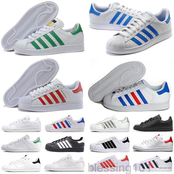 

with box stan smith superstars mens womens casual shoes tripler black oreo laser golden platform fashion sports sneakers flat trainers k222