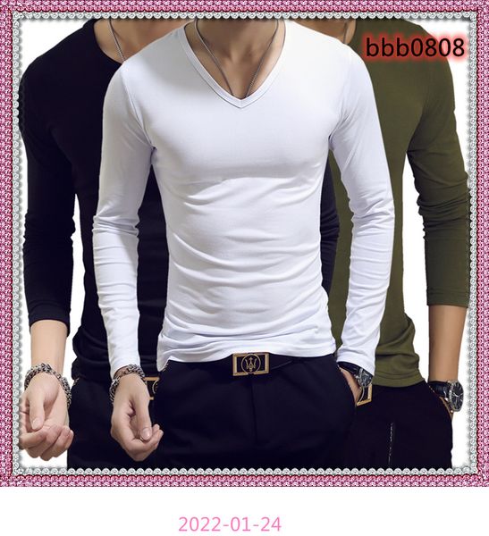 

summer fashion t-shirt casual simple men's long sleeve cotton couple comfortable street solid korean version of self cultivation, White;black