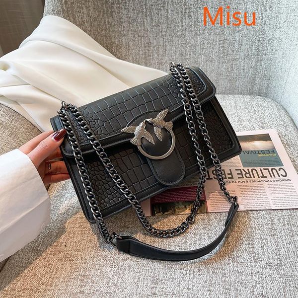

2021 new brands designer women shoulder bag flap ladies leather handbags messenger bag women clutch swallow buckle purse