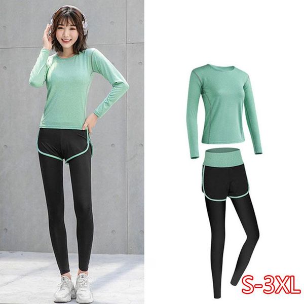 

new sports suit female fashion spring gym women's new fitness clothes women two-piece suit 2021, Gray