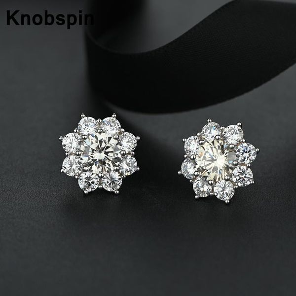 

stud knobspin 100% 925 sterling silver tassel wedding engagement earrings for women high carbon diamond fine jewelry wholesale, Golden;silver