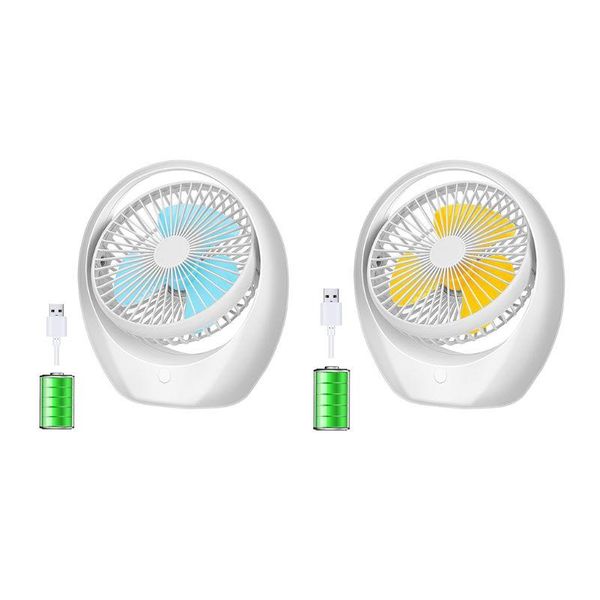 

electric fans desk fan small table with strong airflow rechargeable battery operated portable 3 speeds 3-leaf adjustable head