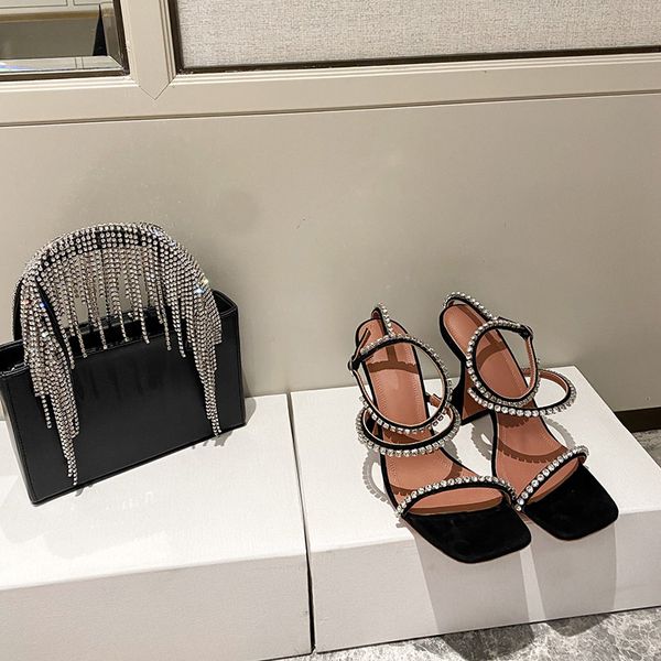 

leisure slippers sandal outdoor high heels sandals female 2021 fairy style summer tide wild buckle genuine leather roman shoes black