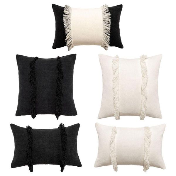 

cushion/decorative pillow vintage style tassel cover cushion geometric coffee bar home decoration hidden zip open