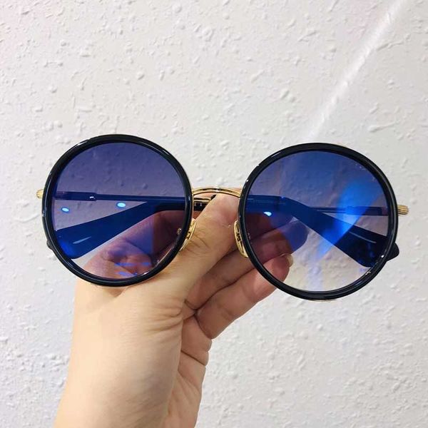 

532lages designer sunglasses retro style small round frame galvanized temple uv400 men's and women's universal dts532, White;black