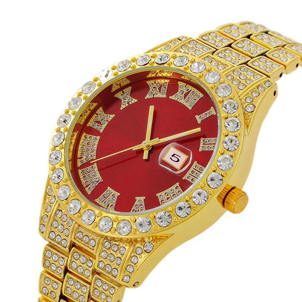 

watch leisure business women's diamond fashion women's star studded round large dial calendar quartz, Slivery;brown