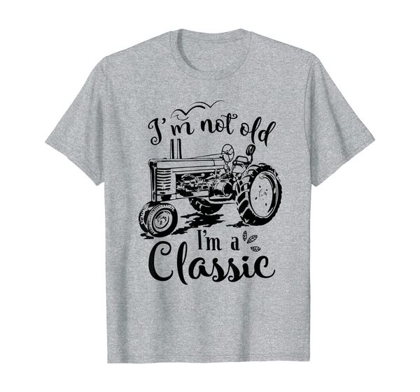 

farmer tractor i'm not old i'm a classic t-shirt, White;black
