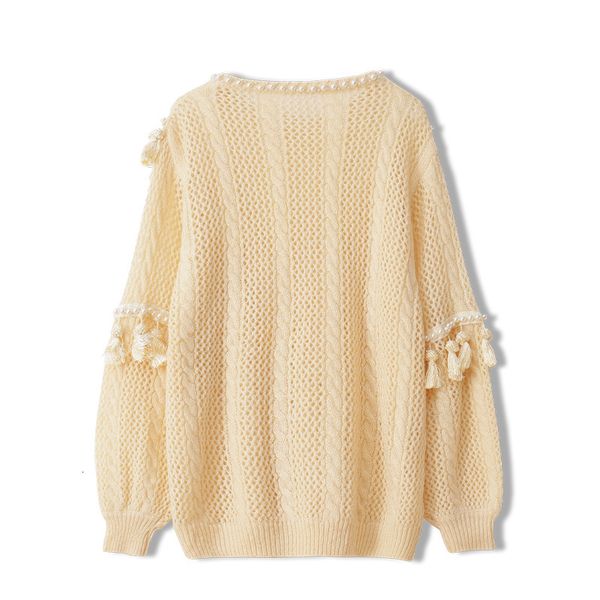 

tassel beading pullovers women's nightgowns late spring mesh sweaters outerwear ta41003 skba, White;black