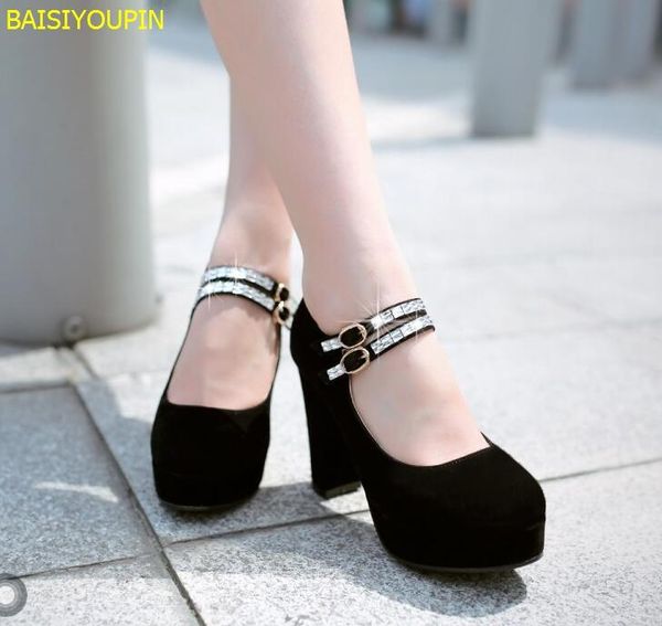 

2021 platform scrub surface thick high-heeled single shoes wedding shoes bridal custom bigger small size 31-43, Black