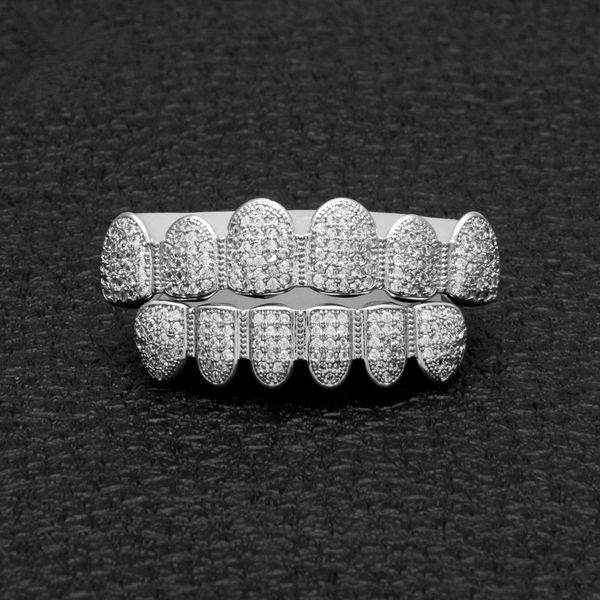 

fashion night club hip hop braces micro-zircon rock masculine braces gold grill, Black