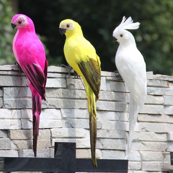 

decorative objects & figurines 1pcs artificial parrot creative foam feather imitation bird model home crafts ornament window gardening yard