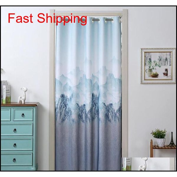 

nordic style blackout household door curtain landscape blue curtain partition ho jllnes homeindustry