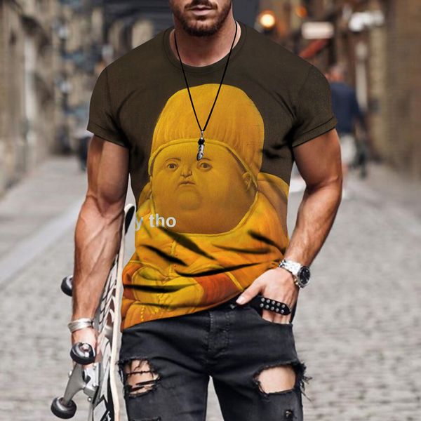 

tees,polos plus-size fashion man summer 2021 cute character print crew neck men's short sleeve t-shirt