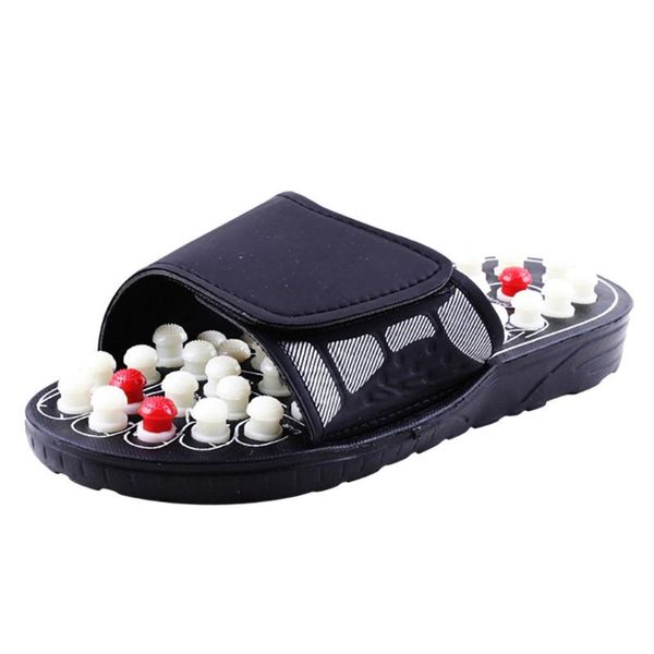 

slippers massage magnetic therapy jade plantar foot shoes indoor household antiskid for men and women, Black