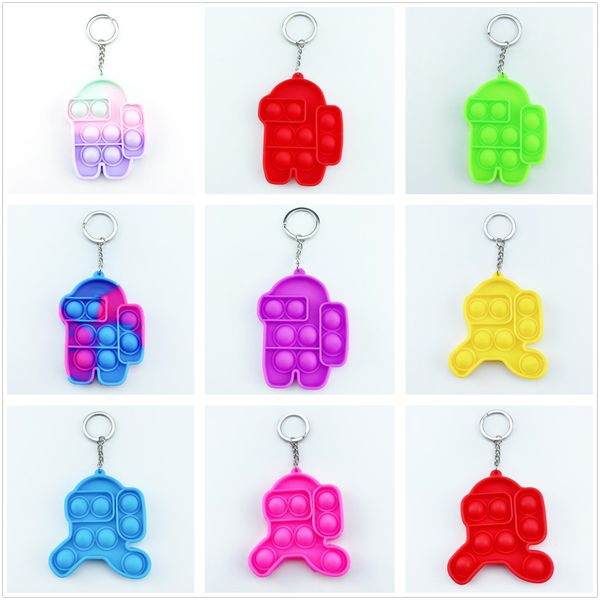 

mini astronaut fidget push bubble pop it silicone toy keychains funny decompression toys gadgets stress relief