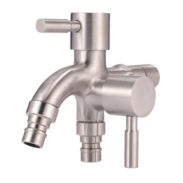 

bathroom sink faucets stainless steel wall-in faucet 1 in 2 out multifunctional water tap 304 & kitchen bibcocks