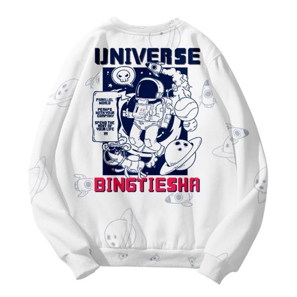 

men's hoodies & sweatshirts astronauts 3d print casual fashion hoodie spring all-match leisure hip hop long sleeve sweatshirt men women, Black