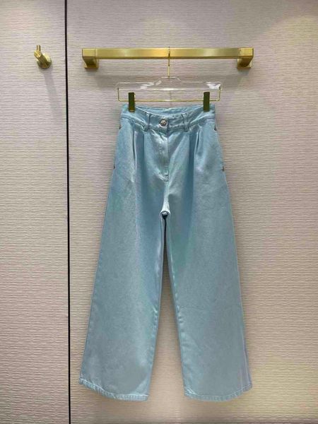 

milan runway jeans 2021 autumn fashion designer wide leg brand same style luxury women's clothing 0611-3, Blue