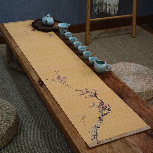 

bamboo cup mat kung fu tea accessories weaving heat resistent table placemat tableware pad waterproof coffee tea place mat