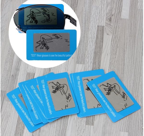 

100pc wear glasses to check polarized test card help you to check you sunglasses polarized or no cc1225