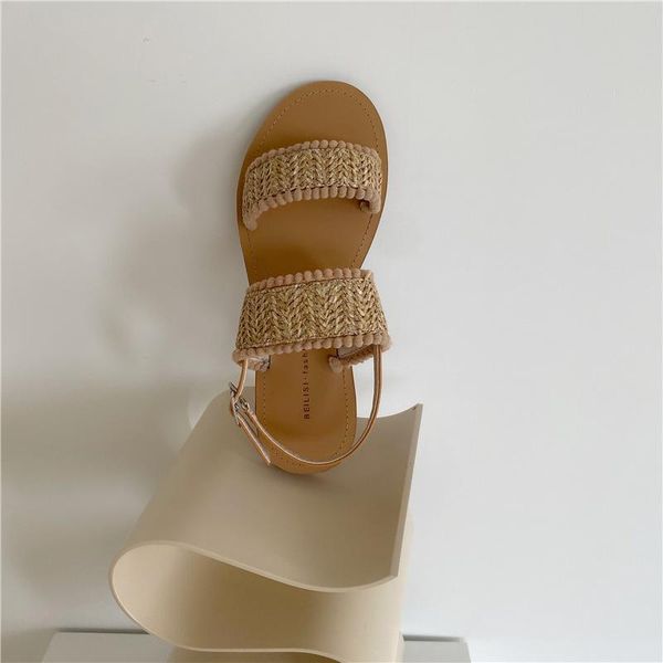 

clear heels bohemian sandals black shoes for women 2021 summer buckle strap all-match boho beige gladiator fashion flat comfort