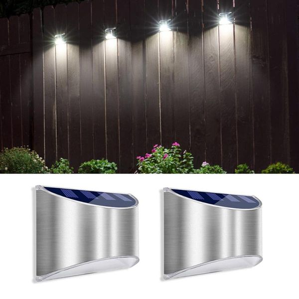

wall lamps led solar light lamp stainless steel material outdoor waterproof pathway garden fence decoration staircase