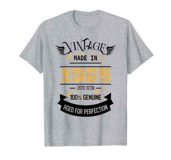 

vintage made in 1965 t-shirt funny 54th birthday gift, White;black