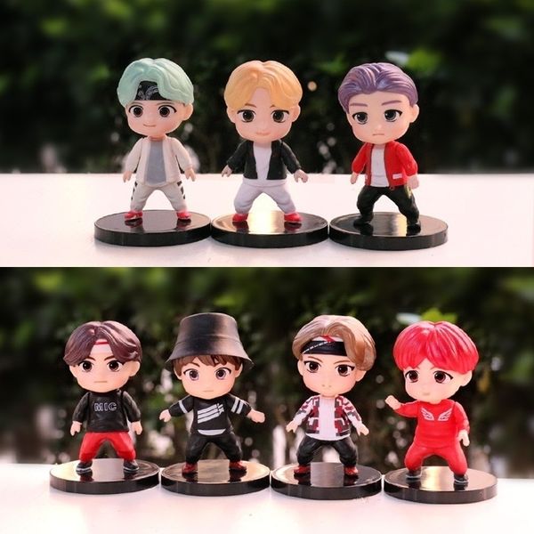

tiny tan7 youth league bts cartoon doll q version car decoration children's toy manual