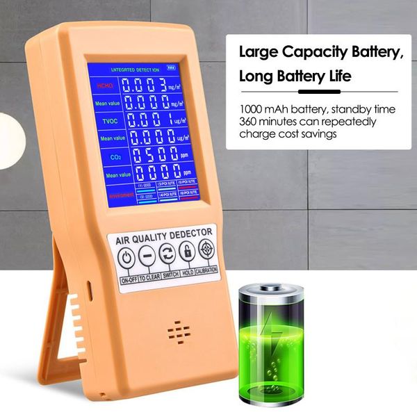 

digital co2 sensor ppm meters mini carbon dioxide detector gas analyzer air quality monitor usb detector tvoc hcho pm2.5 meter