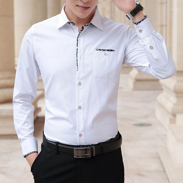 

male men's business dress shirts male formal button-down collar shirt fashion style men's casual dress shirt1, White;black